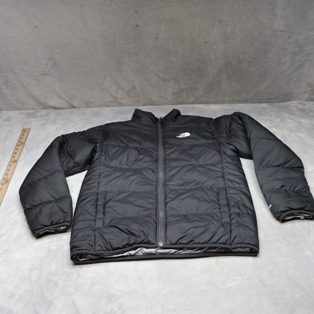 North Face Down Jacket Kids XL 18/20 Black Reversible Andes 550 Fill Pack Puffer